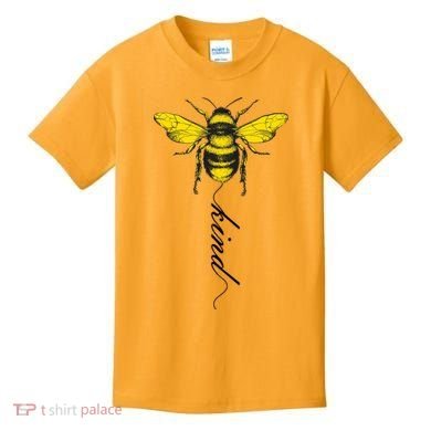 Bee Kind Bumblebee Script Kids T-Shirt