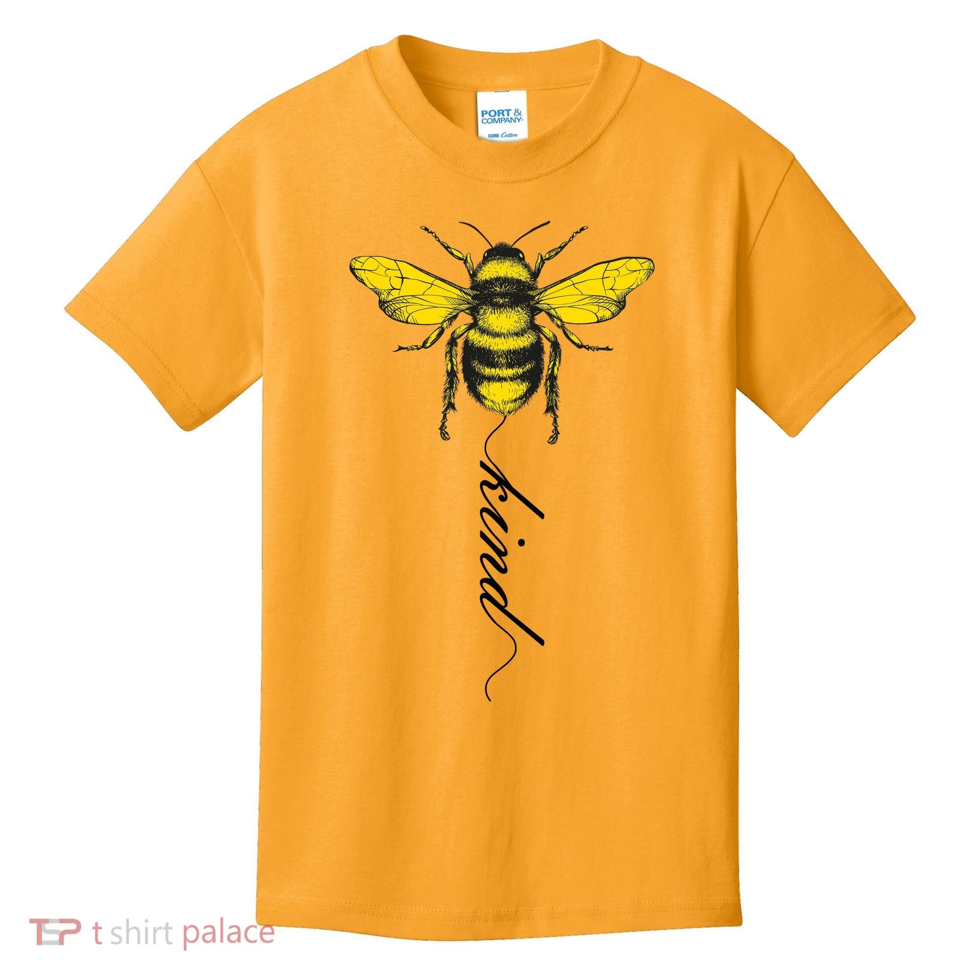 Bee Kind Bumblebee Script Kids T-Shirt