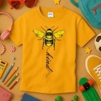 Bee Kind Bumblebee Script Kids T-Shirt thumb 3