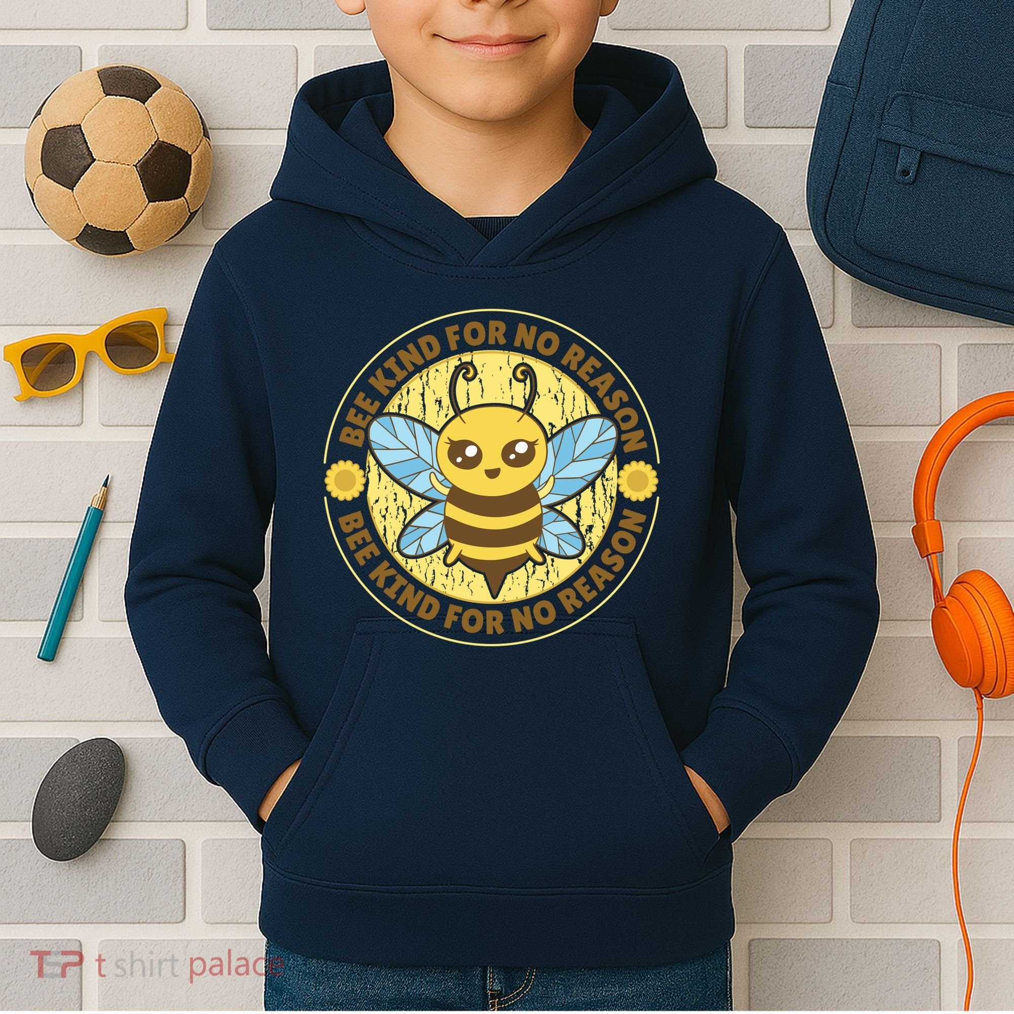Bee Kind For No Reason Kids Hoodie