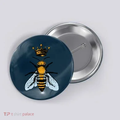 Bee King Crown Button