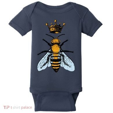 Bee King Crown Baby Bodysuit