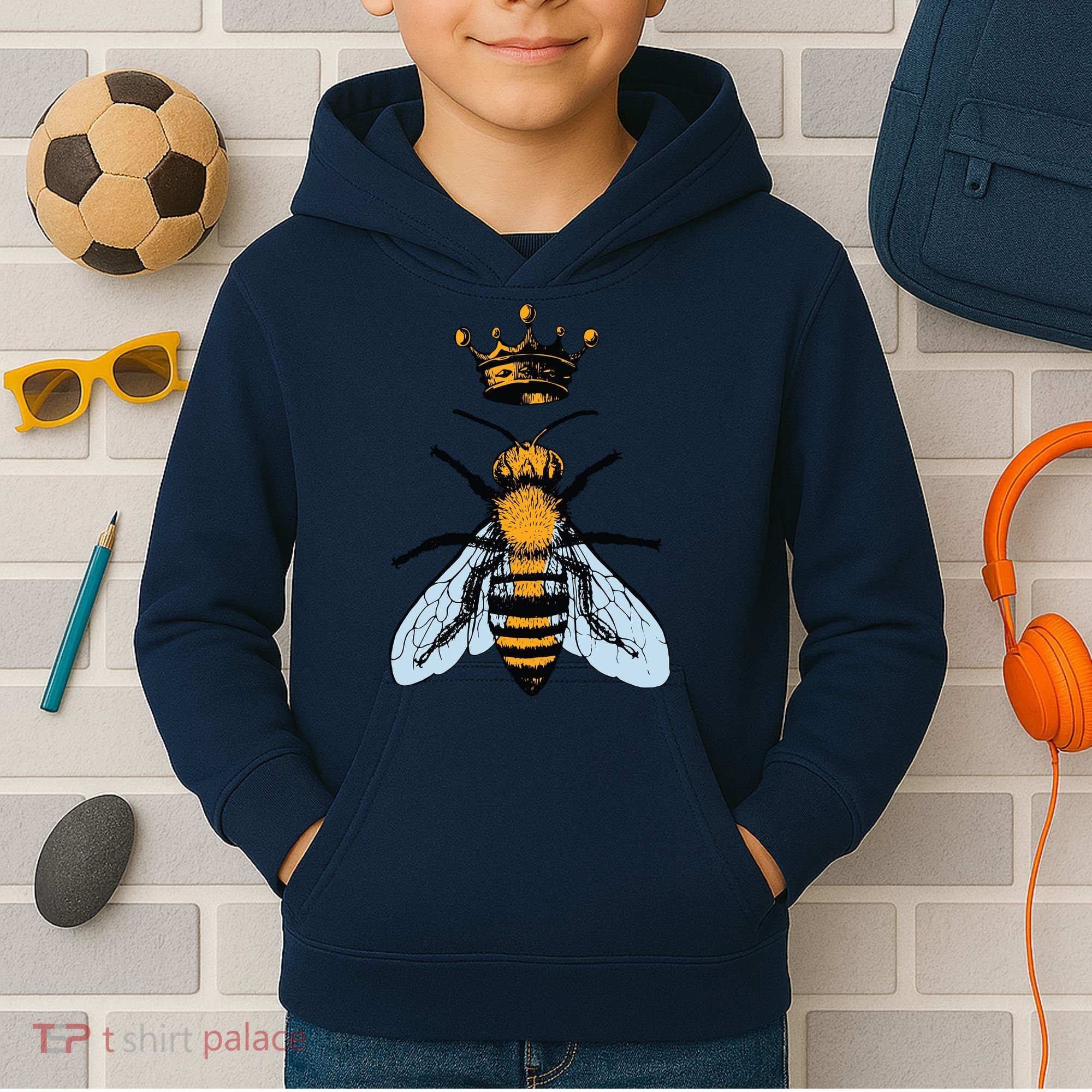 Bee King Crown Kids Hoodie
