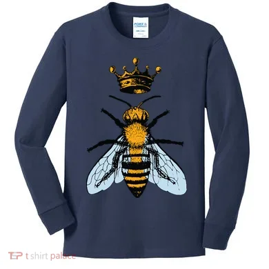 Bee King Crown Kids Long Sleeve Shirt