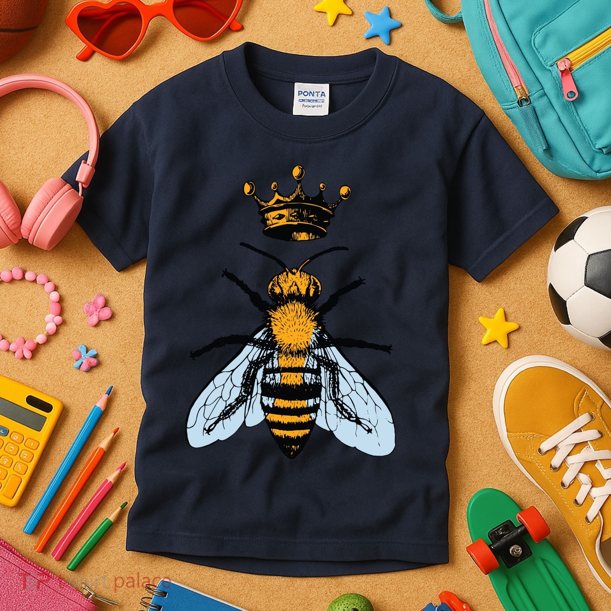 Bee King Crown Kids T-Shirt