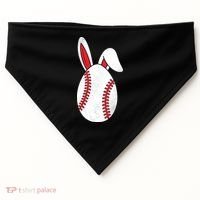 Baseball Easter Egg USA-Made Doggie Bandana thumb 0