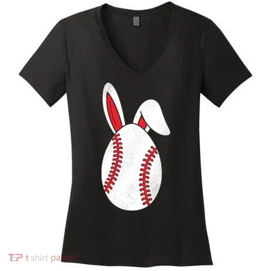 Baseball Easter Egg Women's V-Neck T-Shirt