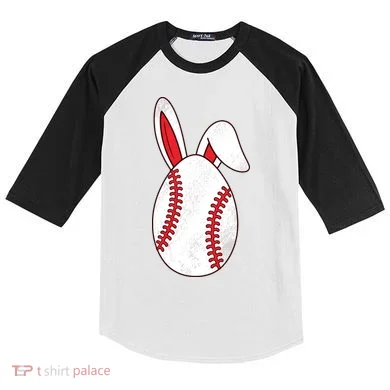 Baseball Easter Egg Kids Colorblock Raglan Jersey
