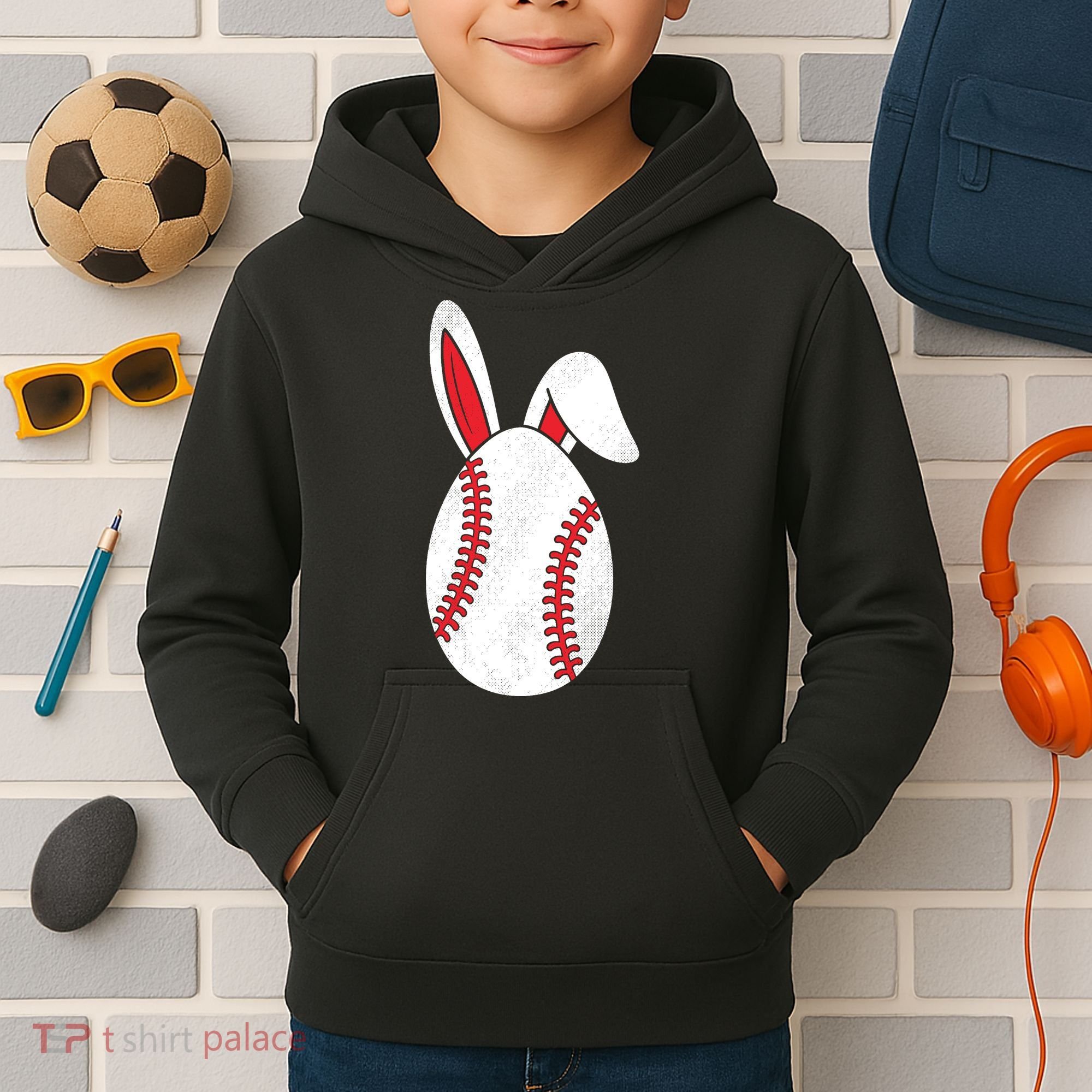 Baseball Easter Egg Kids Hoodie