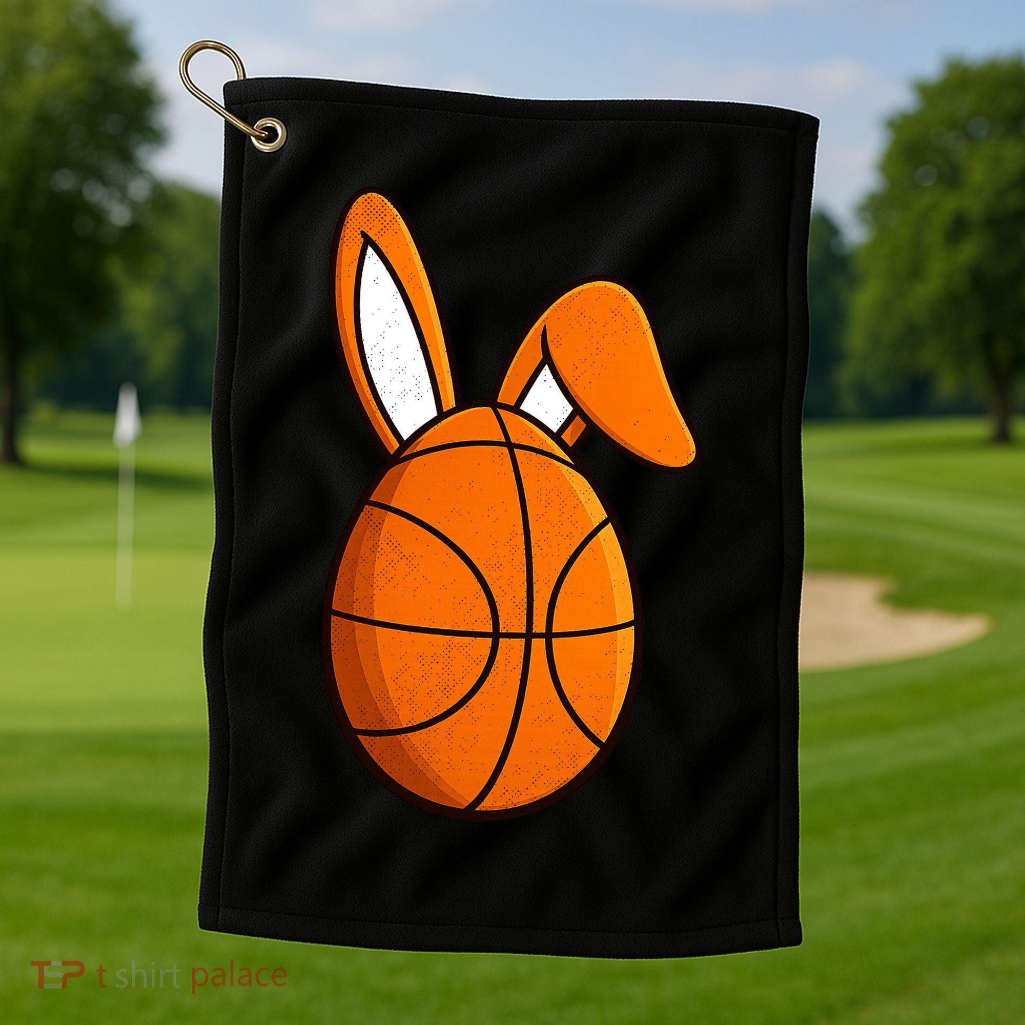 Basketball Easter Egg Golf Towel