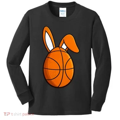Basketball Easter Egg Kids Long Sleeve Shirt