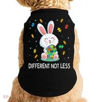 Bunny Easter Eggs Piece Autistic Different Not Less Doggie Tank thumb 0