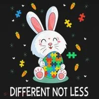 Bunny Easter Eggs Piece Autistic Different Not Less Doggie Tank thumb 4