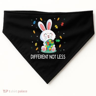 Bunny Easter Eggs Piece Autistic Different Not Less USA-Made Doggie Bandana