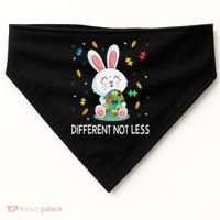 Bunny Easter Eggs Piece Autistic Different Not Less USA-Made Doggie Bandana thumb 0