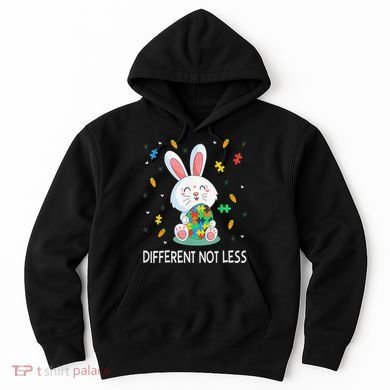Bunny Easter Eggs Piece Autistic Different Not Less Hoodie