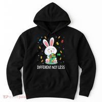 Bunny Easter Eggs Piece Autistic Different Not Less Hoodie thumb 0