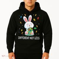 Bunny Easter Eggs Piece Autistic Different Not Less Hoodie thumb 2