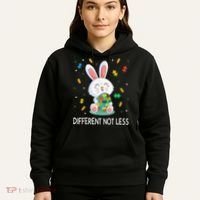 Bunny Easter Eggs Piece Autistic Different Not Less Hoodie thumb 5