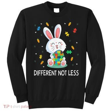 Bunny Easter Eggs Piece Autistic Different Not Less Sweatshirt