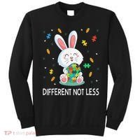 Bunny Easter Eggs Piece Autistic Different Not Less Sweatshirt thumb 0