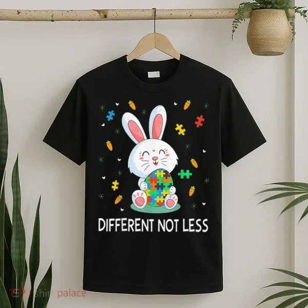 Bunny Easter Eggs Piece Autistic Different Not Less T-Shirt
