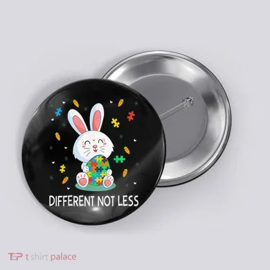 Bunny Easter Eggs Piece Autistic Different Not Less Button
