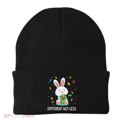 Bunny Easter Eggs Piece Autistic Different Not Less Beanie