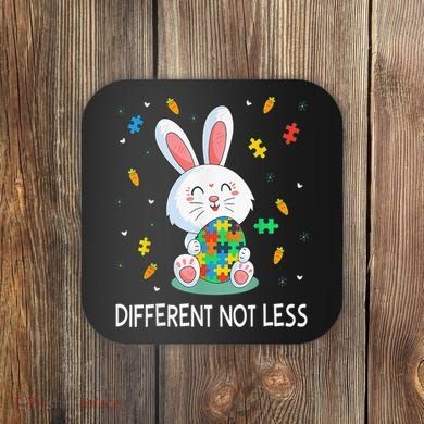 Bunny Easter Eggs Piece Autistic Different Not Less Coaster