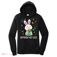 Bunny Easter Eggs Piece Autistic Different Not Less Women's Hoodie thumb 0