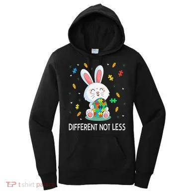Bunny Easter Eggs Piece Autistic Different Not Less Women's Hoodie