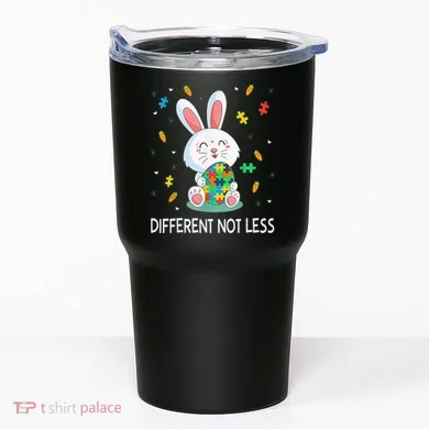 Bunny Easter Eggs Piece Autistic Different Not Less Tumbler
