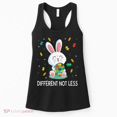 Bunny Easter Eggs Piece Autistic Different Not Less Women's Tank Top