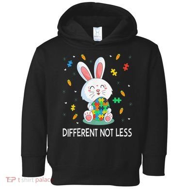 Bunny Easter Eggs Piece Autistic Different Not Less Toddler Hoodie