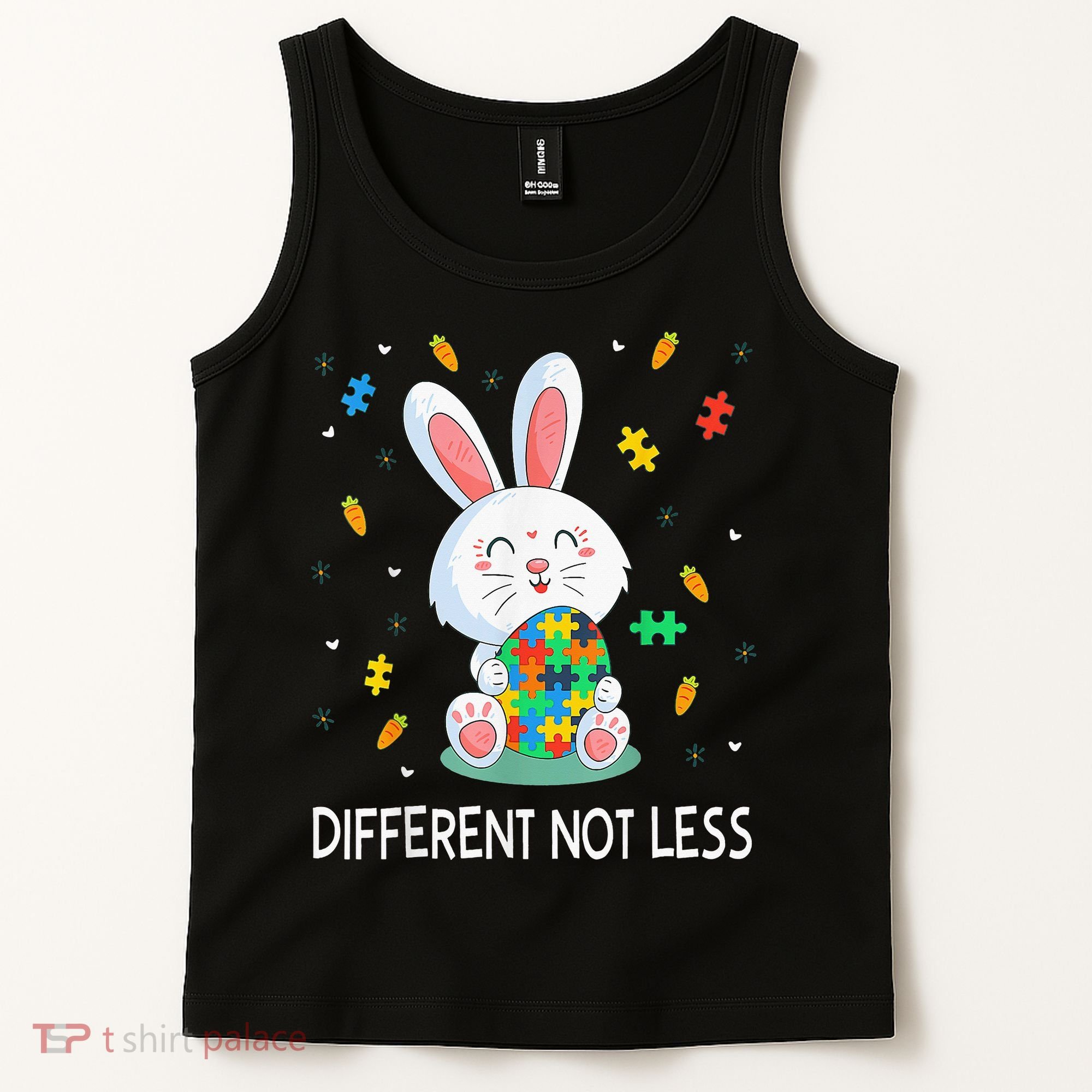 Bunny Easter Eggs Piece Autistic Different Not Less Tank Top