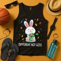Bunny Easter Eggs Piece Autistic Different Not Less Tank Top thumb 4
