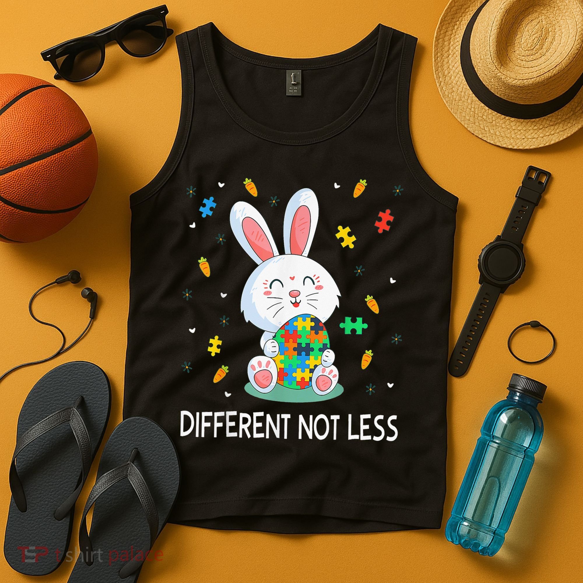 Bunny Easter Eggs Piece Autistic Different Not Less Tank Top