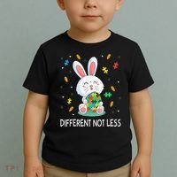 Bunny Easter Eggs Piece Autistic Different Not Less Toddler T-Shirt thumb 2
