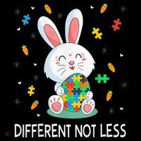 Bunny Easter Eggs Piece Autistic Different Not Less Kids Hoodie thumb 5