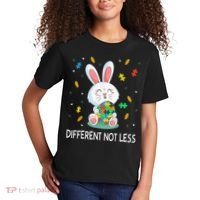 Bunny Easter Eggs Piece Autistic Different Not Less Kids T-Shirt thumb 2