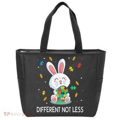 Bunny Easter Eggs Piece Autistic Different Not Less Tote Bag
