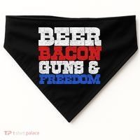 Beer Bacon Guns And Freedom USA-Made Doggie Bandana thumb 0