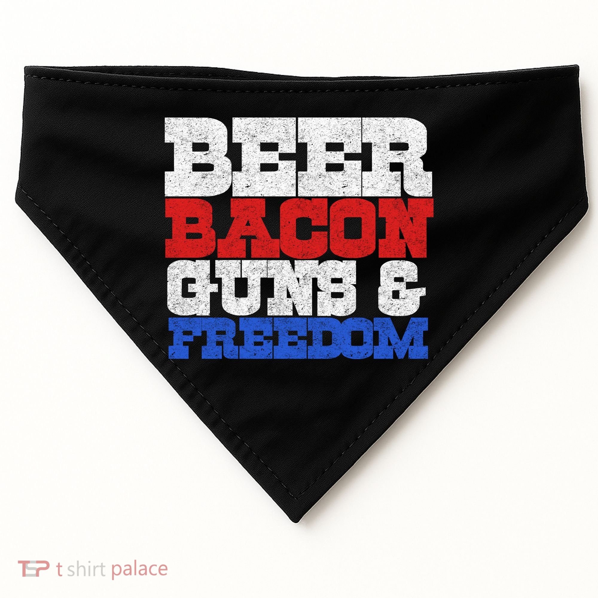 Beer Bacon Guns And Freedom USA-Made Doggie Bandana