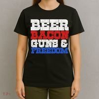 Beer Bacon Guns And Freedom T-Shirt thumb 4