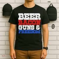 Beer Bacon Guns And Freedom T-Shirt thumb 6