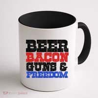 Beer Bacon Guns And Freedom Coffee Mug thumb 1