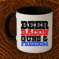 Beer Bacon Guns And Freedom Coffee Mug thumb 2
