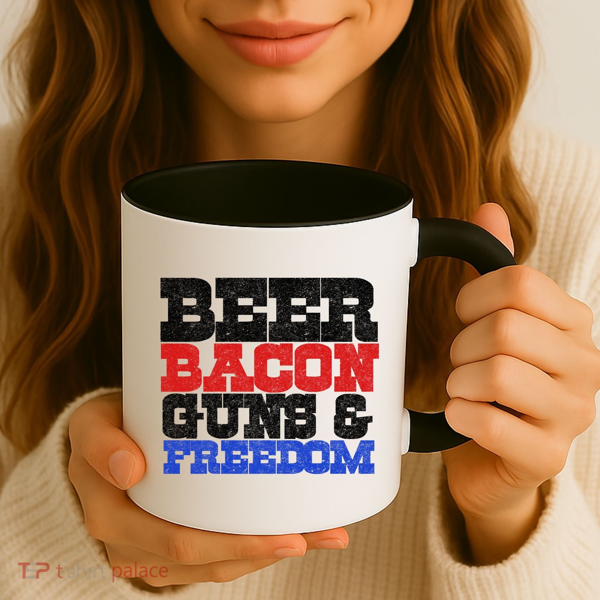 Beer Bacon Guns And Freedom Coffee Mug
