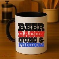 Beer Bacon Guns And Freedom Coffee Mug thumb 4