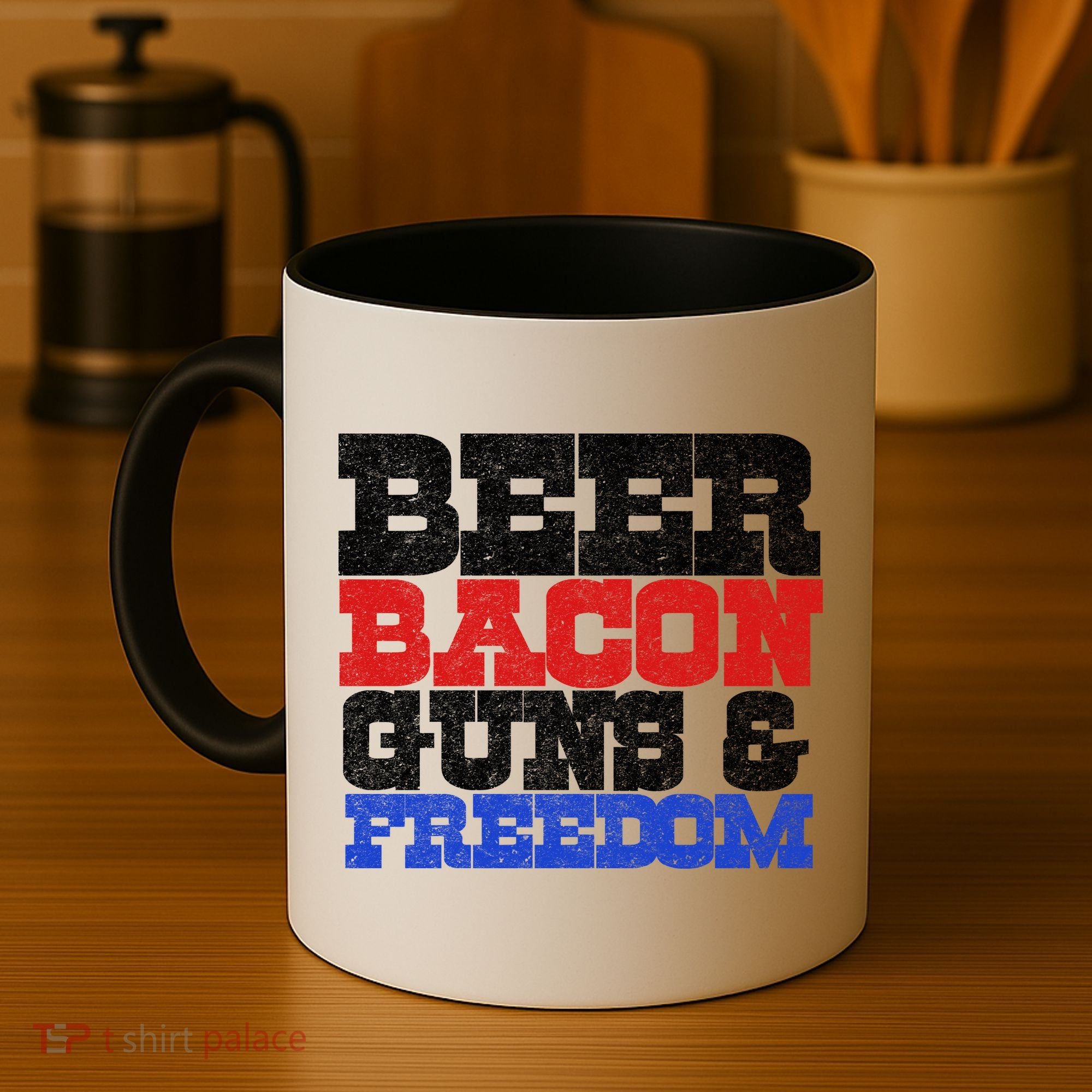 Beer Bacon Guns And Freedom Coffee Mug